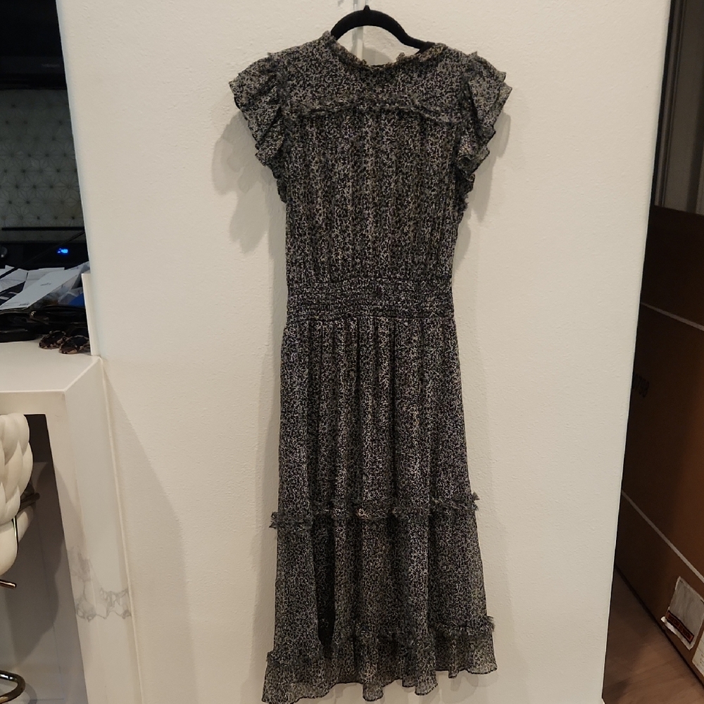 1. State Black and White Long Sleeve Dress